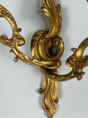French Pair Of Gilded Bronze Antique Wall Lights
