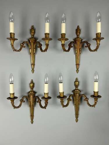 Set of 4 French Gilded Antique Wall Lights