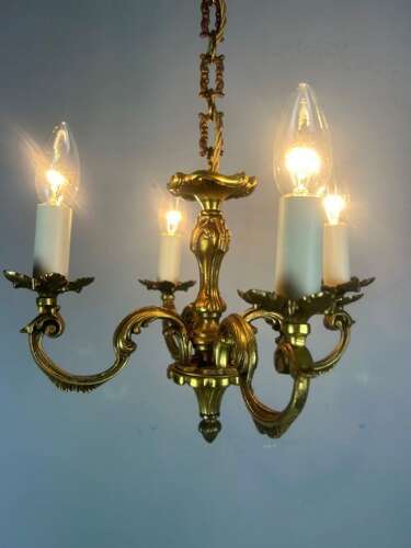 Small French Gilded 4 Light Chandelier