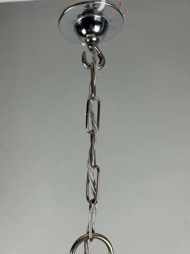 Chrome Pendant Cut Glass Ceiling Light, Rewired