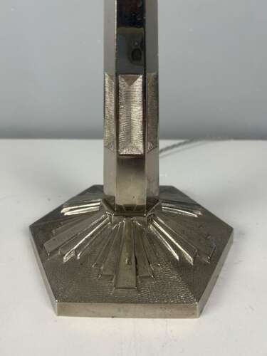 Paris Art Deco Chrome Table Lamp, Rewired