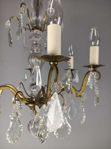French Crystal 6 Light Chandelier