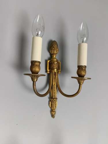 Set Of 4 French Gilded Twin Arm Antique Wall Lights
