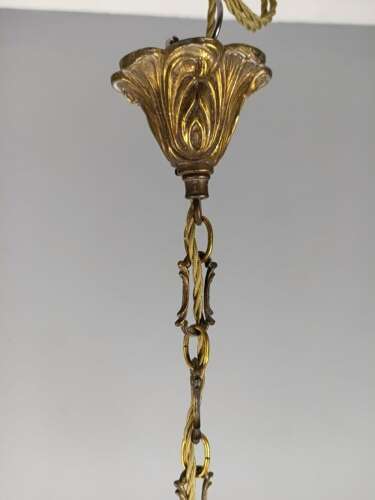 French Gilded & Crystal 6 Light Chandelier