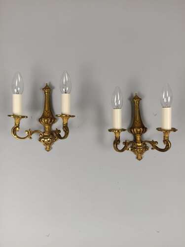 Pair Of French Gilt Brass Wall Lights