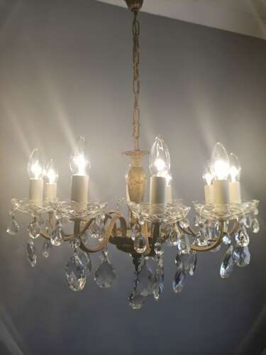French Gilt Brass 10 Light Chandelier