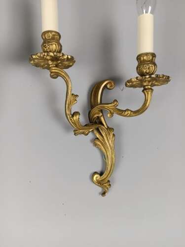 French Pair Of Gilded Antique Wall Lights