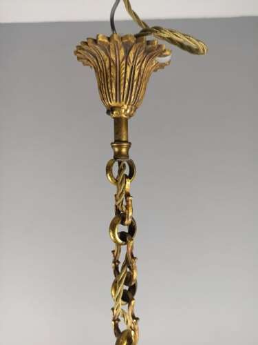 French 4 Light Gilt Bronze Antique Chandelier