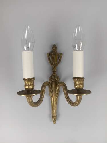 Set of 4 French Antique Twin Arm Gilded Brass Gilded Brass Wall Lights