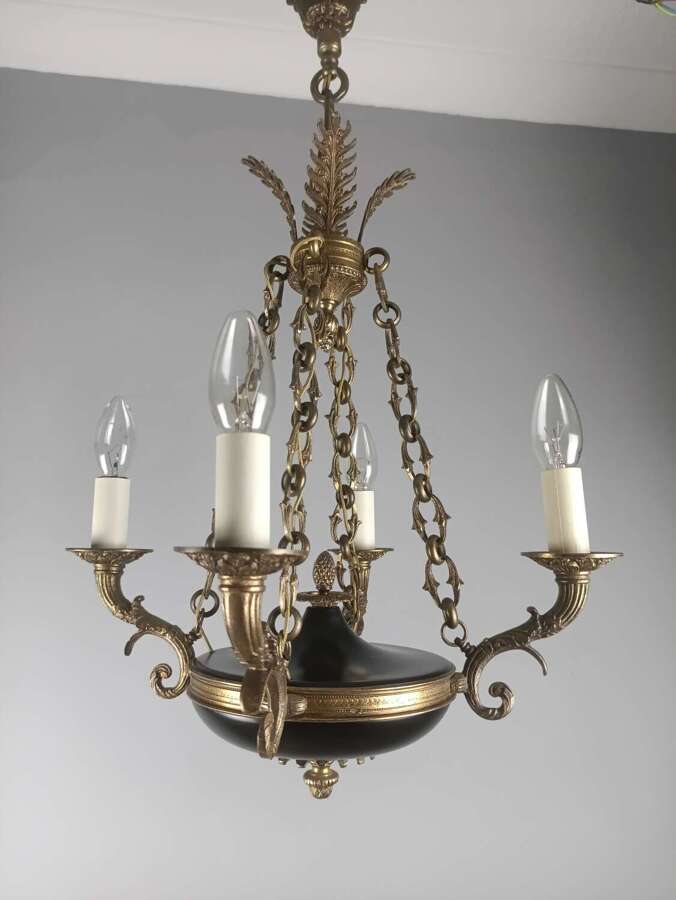 French 4 Light Empire Chandelier
