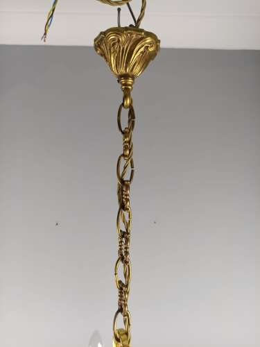French 5 Light Gilt Bronze Antique Chandelier