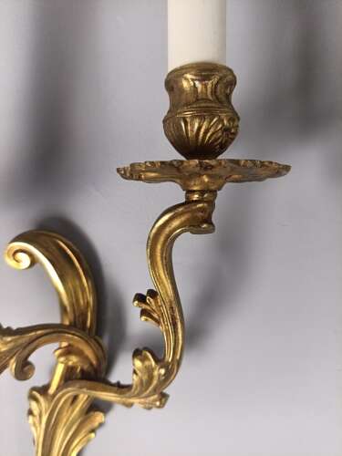 French Pair Of Gilded Antique Wall Lights