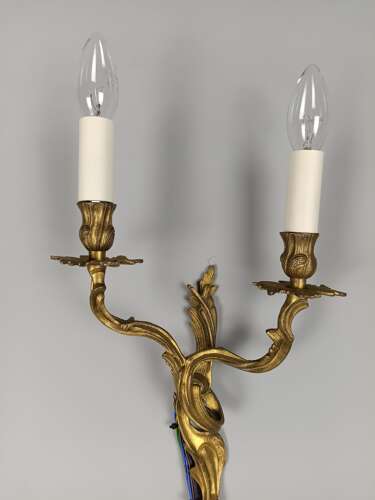 Pair of Gilded Brass Antique Wall Lights