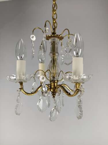 French 4 Light Mini Crystal Chandelier